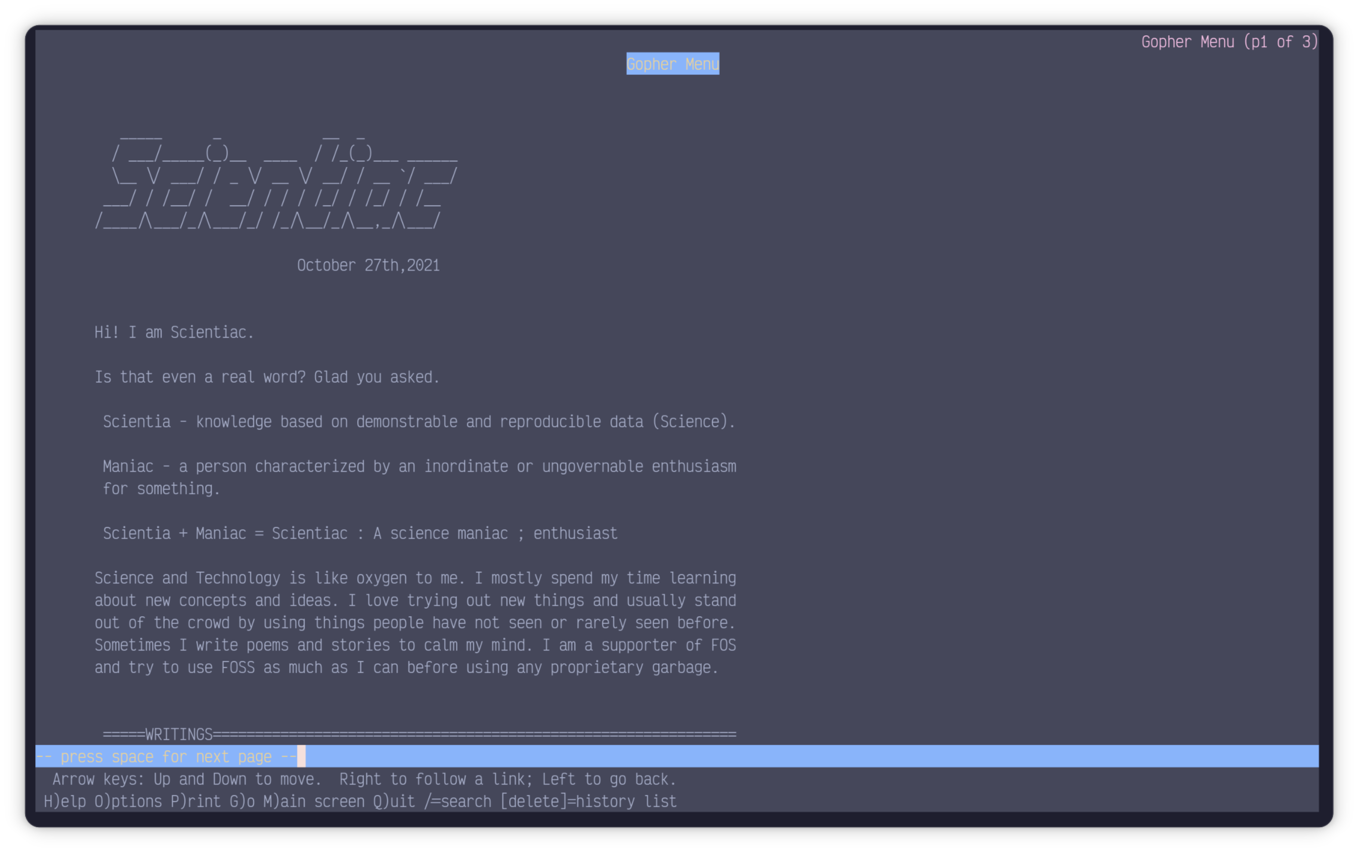 Terminal Gopher